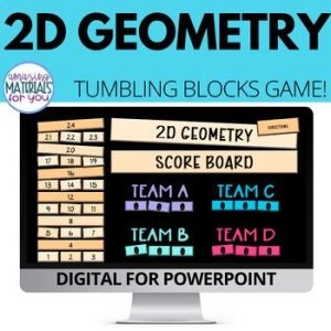 Geometry 2D Shapes Lines Rays Points Congruent Shapes Tumbling Towers Game