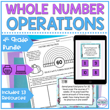 4th Grade Math Operations Task Cards Worksheets Puzzles Games Activities Bundle 1 4th Grade Math Operations Task Cards Worksheets Puzzles Games Activities Bundle