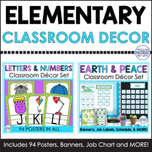 Blue and Green Classroom Decor Alphabet Numbers Job Chart Calendar Schedule