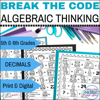 Crack the Code Algebraic Thinking DECIMAL Logic Puzzles Winter 1 Crack the Code Algebraic Thinking DECIMAL Logic Puzzles Winter