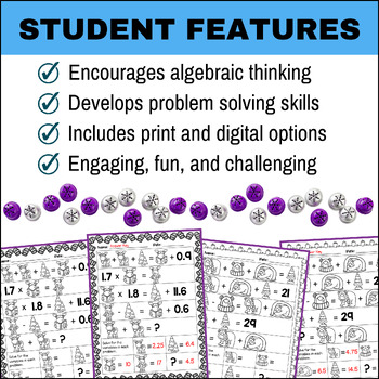 Crack the Code Algebraic Thinking DECIMAL Logic Puzzles Winter 4 Crack the Code Algebraic Thinking DECIMAL Logic Puzzles Winter 3
