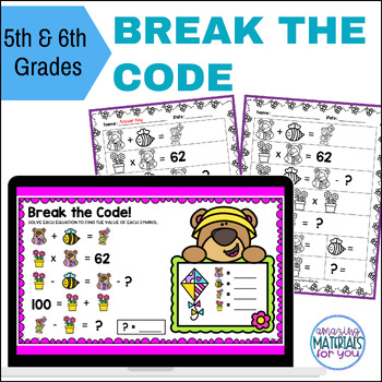 Crack the Code Algebraic Thinking DECIMAL Logic Puzzles Spring 3 Crack the Code Algebraic Thinking DECIMAL Logic Puzzles Spring 2