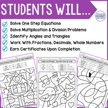 Math Color By Code 4th & 5th Grade Early Finishers Decimals Fractions MORE 4 Math Color By Code 4th & 5th Grade Early Finishers Decimals Fractions MORE 3