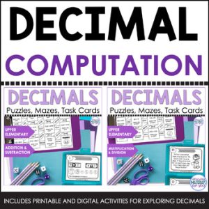 Decimals Games & Activities Add Subtract Multiply Divide Decimals BUNDLE