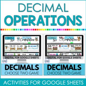 Winter & Spring Decimal Operations Google Sheets™ Early Finishers Games