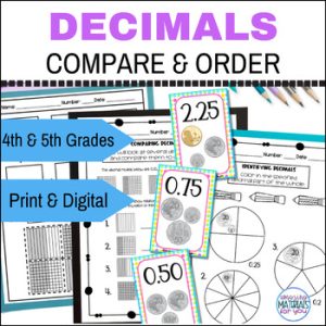 Comparing & Ordering Decimals to 100ths Place Cards Games Activities AUSTRALIA