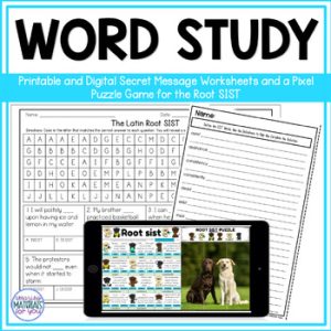 Word Work for Root sist Morphology Game Secret Message Activity Orton Gillingham