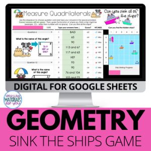 Summer Measure Quadrilaterals Game & Worksheets 4th & 5th Grade Early Finishers