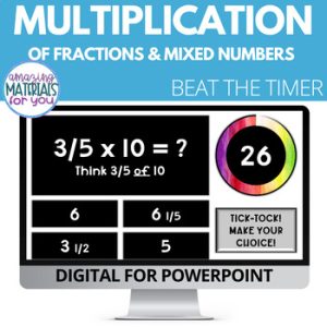 Fraction and Mixed Number Multiplication Power Point Beat the Timer Game