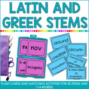 Morphology Games Flash Cards for Latin & Greek Roots Prefixes Suffixes