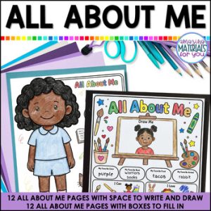 First Week or Day All About Me 3rd 4th 5th Printable One Pagers