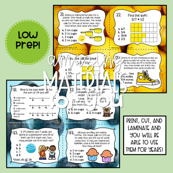 5th Grade Fraction Operations Addition Subtraction and Multiplication Task Cards 3 5th Grade Fraction Operations Addition Subtraction and Multiplication Task Cards 2