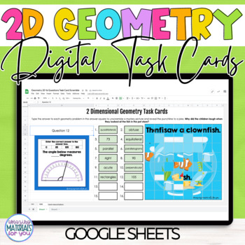 Geometry 2D Shapes Polygons Angles Lines Task Cards and Mystery Picture 1 Geometry 2D Shapes Polygons Angles Lines Task Cards and Mystery Picture