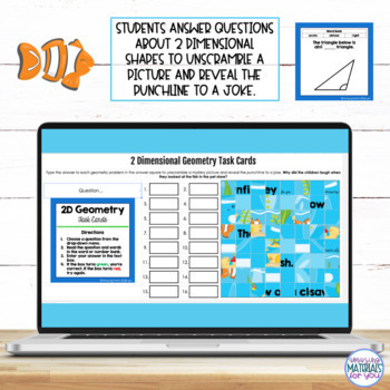 Geometry 2D Shapes Polygons Angles Lines Task Cards and Mystery Picture 2 Geometry 2D Shapes Polygons Angles Lines Task Cards and Mystery Picture 1