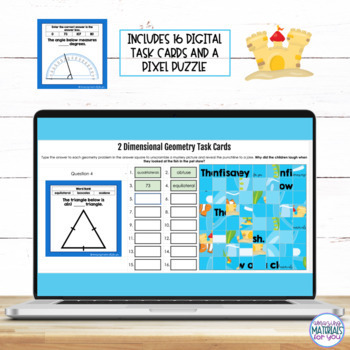 Geometry 2D Shapes Polygons Angles Lines Task Cards and Mystery Picture 3 Geometry 2D Shapes Polygons Angles Lines Task Cards and Mystery Picture 2