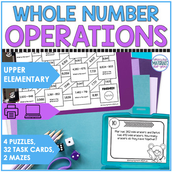 Multi Digit Addition Subtraction Multiplication Division Task Cards & Puzzles 1 Multi Digit Addition Subtraction Multiplication Division Task Cards & Puzzles