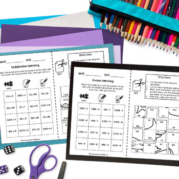 Multi Digit Addition Subtraction Multiplication Division Task Cards & Puzzles 3 Multi Digit Addition Subtraction Multiplication Division Task Cards & Puzzles 2