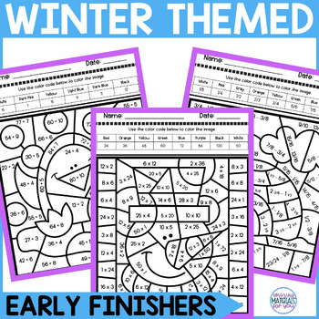 5th Grade Math Review Coloring Worksheets Early Finishers Color By Code WINTER 2 5th Grade Math Review Coloring Worksheets Early Finishers Color By Code WINTER 1