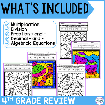 5th Grade Math Review Coloring Worksheets Early Finishers Color By Code WINTER 4 5th Grade Math Review Coloring Worksheets Early Finishers Color By Code WINTER 3