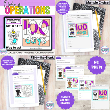 Order of Operations PEMDAS Google™ Forms Quizzes 100th Day Mini Bundle 2 Order of Operations PEMDAS Google™ Forms Quizzes 100th Day Mini Bundle 1