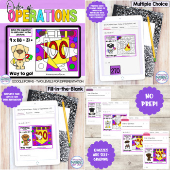 Order of Operations PEMDAS Google™ Forms Quizzes 100th Day Mini Bundle 3 Order of Operations PEMDAS Google™ Forms Quizzes 100th Day Mini Bundle 2