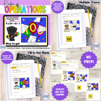 Order of Operations PEMDAS Google™ Forms Quizzes 100th Day Mini Bundle 4 Order of Operations PEMDAS Google™ Forms Quizzes 100th Day Mini Bundle 3
