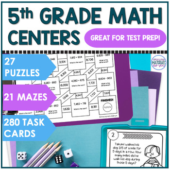 5th Grade Math Centers Test Prep Computation Geometry Data Decimals Fractions 1 5th Grade Math Centers Test Prep Computation Geometry Data Decimals Fractions