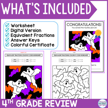 Halloween Equivalent Fractions Color By Code & Google™ Slides Early Finishers 2 Halloween Equivalent Fractions Color By Code & Google™ Slides Early Finishers 1