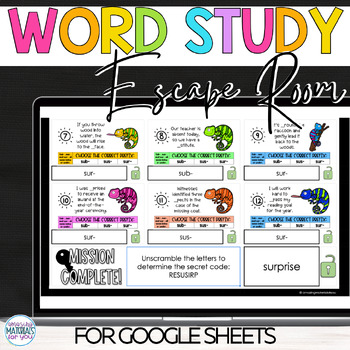 Morphology Prefix sub Escape Activities Orton Gillingham SOR Word Work 4 Morphology Prefix sub Escape Activities Orton Gillingham SOR Word Work 3