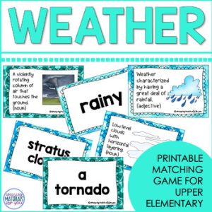 Weather Climate Atmosphere Clouds Matching Early Finishers Card Game