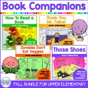Fall Book Companions Cut and Paste Interactive Notebook Color By Code BUNDLE